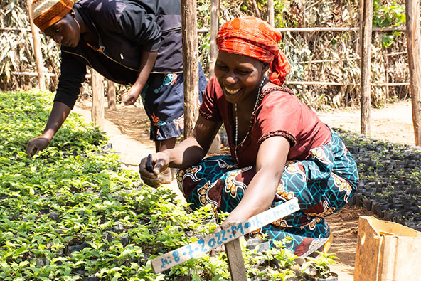 agricultora de Nyamagabe, em Ruanda