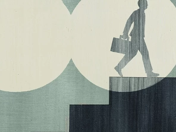 Desenho de pessoa subindo uma escada para ilustrar o tema aprendizado em etapas